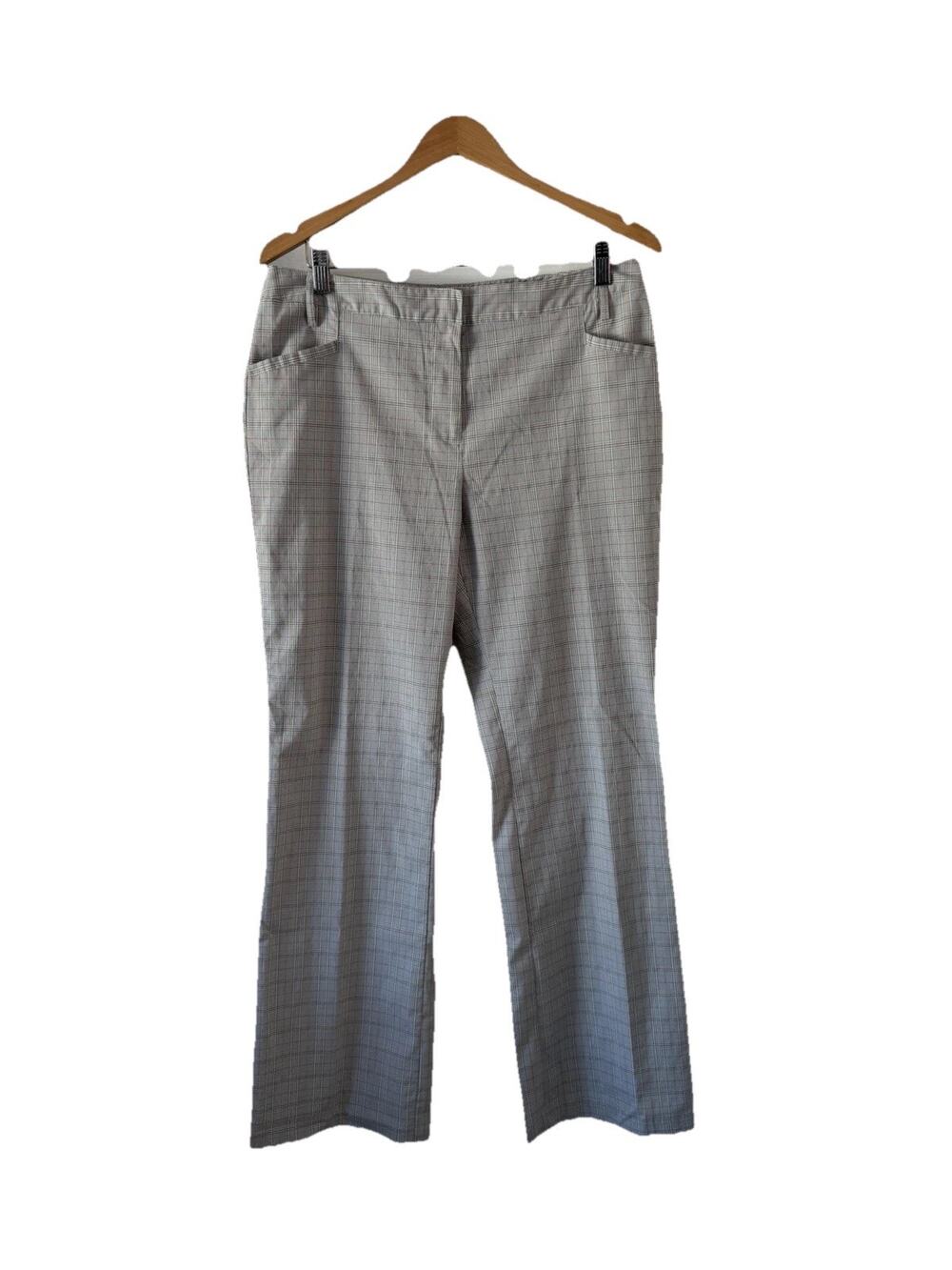 Attention Pants Womens Size 12 Gray Plaid Lightweight Office Casual Summer